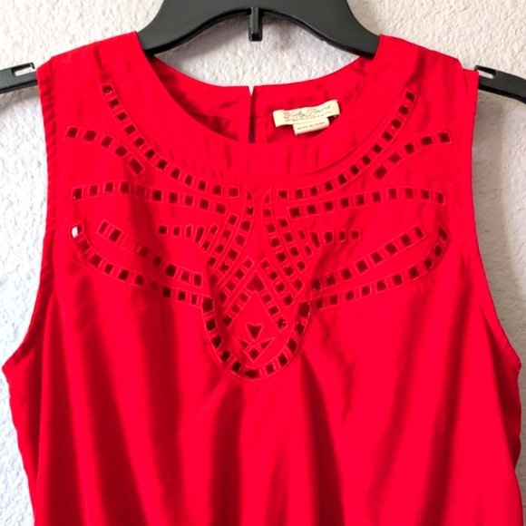 Lucky Brand Red Sleeveless Dress with Cutout Design Sz. M - Picture 3 of 7